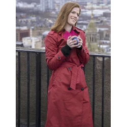 Rose Leslie Vigil Red Trench Coat