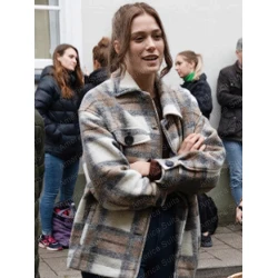 Rose Reid Surprised By Oxford Grey Coat