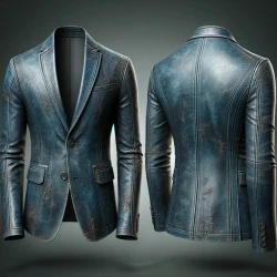 Rustic Distressed Men's Leather Blazer