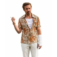 Ryan Gosling Rust Orange Floral Printed Shirt