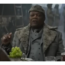 Samuel L Jackson Afterburn Gray Shearling Coat