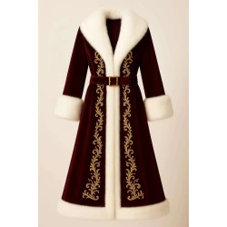 Santa Claus Burgundy Velvet Coat 