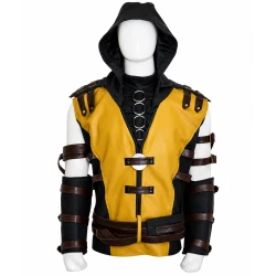 Scorpion Mortal Kombat X Yellow Leather Vest Costume