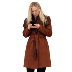 Sharon Case The Young and The Restless Brown Wool Coat