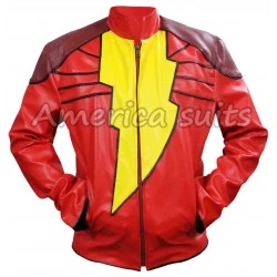 Shazam Red Leather Jacket
