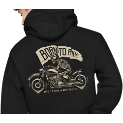 Skeleton Rider Retro Moto Fleece Hoodie Skeleton Rider Retro Moto Fleece Hoodie