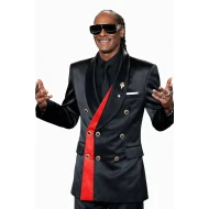 Snoop Dogg Golden Globes 2026 Black Red Satin Tuxedo