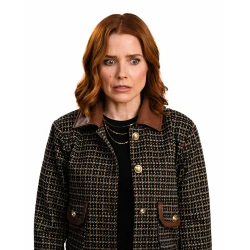 Sophia Bush Broad Trip 2026 Check Wool Jacket