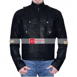 Starlord Guardians of the Galaxy Chris Black Leather Jacket 