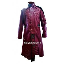 Starlord Guardians of the Galaxy Red Leather Trench Coat
