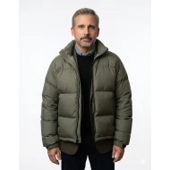 Steve Carell Rooster 2026 Olive Green Puffer Jacket