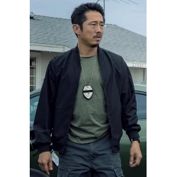 Steven Yeun The RIP Black Bomber Jacket