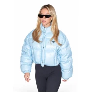Sydney Sweeney Light Blue Puffer Jacket