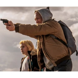 Taron Egerton She Rides Shotgun Brown Quilted Jacket