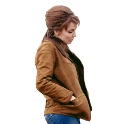 The Bikeriders Jodie Comer Brown Jacket