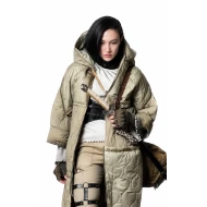 The Last Assassins Athena Park Beige Quilted Hooded Coat 