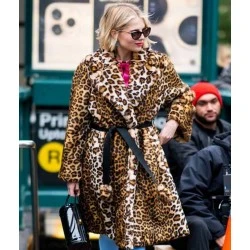 The Politician Lucy Boynton Leopard Print Coat 