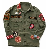 The Rolling Stones Keith Richards Olive Green Patch Jacket