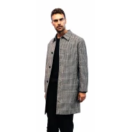 Theo James The Gentlemen 2024 Houndstooth Wool Coat