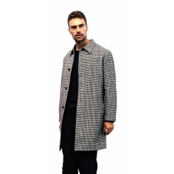 Theo James The Gentlemen 2024 Houndstooth Wool Coat