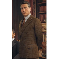 Thomas Barrow Downton Abbey Brown Checkered Coat