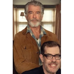 Thursday Murder Club Pierce Brosnan Brown Jacket