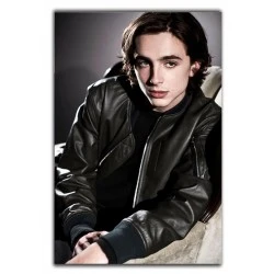 Timothee Hal Chalamet Dark Green Leather Jacket