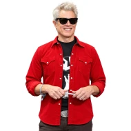 Tiny Fugitives 2026 Johnny Knoxville Red Shirt Jacket