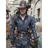Tom Burke The Musketeers Black Leather Jacket