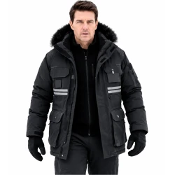 Tom Cruise Black Cotton Hooded Parka Jacket