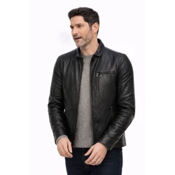 Tom Ellis CIA Black Leather Jacket