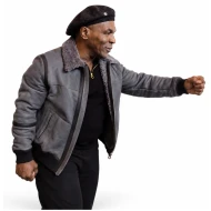 Tyson 2026 Mike Tyson Grey Shearling Leather Jacket