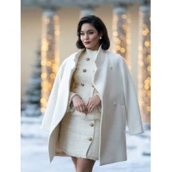 Vanessa Hudgens The Princess Switch 3 White Coat Vanessa Hudgens The Princess Switch 3 White Coat