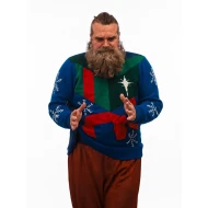 Violent Night 2 David Harbour Blue Christmas Sweater