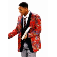 Will Smith The Fresh Prince of Bel Air Red Paisley Blazer 