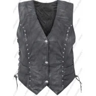Women Biker Leather Vest
