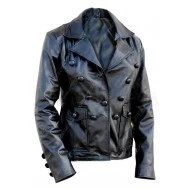 Women Biker Quilted Black Leather Jacket
