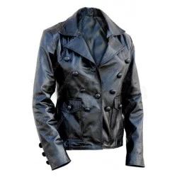 Women Biker Quilted Black Leather Jacket