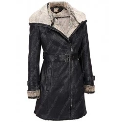 Women Black Short Trench Jacket