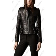 Women Sexy Slim Fit Black Leather Jacket
