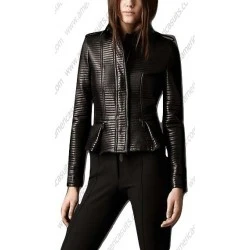 Women Sexy Slim Fit Black Leather Jacket