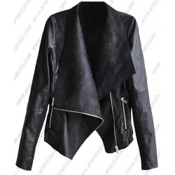 Women Slim Biker Bomber Zipper Jacket