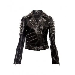 Women Spikes Studded Punk Jacket