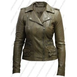 Womens Bikers Style Vintage Rock Jacket 