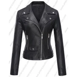 Womens Faux Leather Short Coat Jacket
