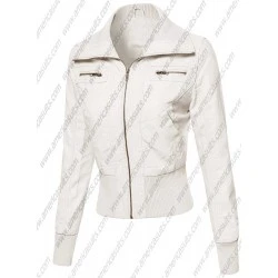 Womens Long Sleeve Biker Leather Jacket