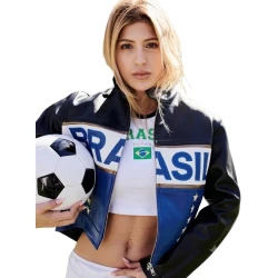 World Cup 2026 Gabrielle Figueiredo Brazil Leather Jacket