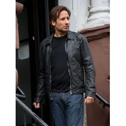 X-Flies David Duchovny American Apperal Men's Leather Jacket X-Flies David Duchovny American Apperal Men's Leather Jacket
