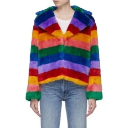 Yara Shahidi Grown-Ish S02 Rainbow Fur Coat Yara Shahidi Grown-Ish S02 Rainbow Fur Coat