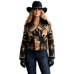 Yellowstone Beth Dutton Southwestern Wool Jacket